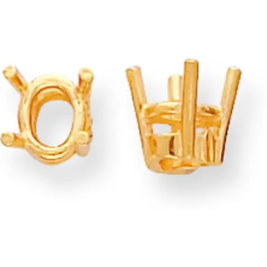 14K Gold 4 Prong Oval Basket Setting 5mm {1}