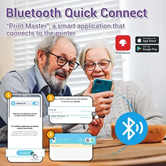 D30 Label Maker with Tape Portable Bluetooth Mini Sticker Thermal Label Printer Handheld Rechargeable Easy to Use for Office and Home Organization Rich Icon Fonts and Multiple Templates {3}