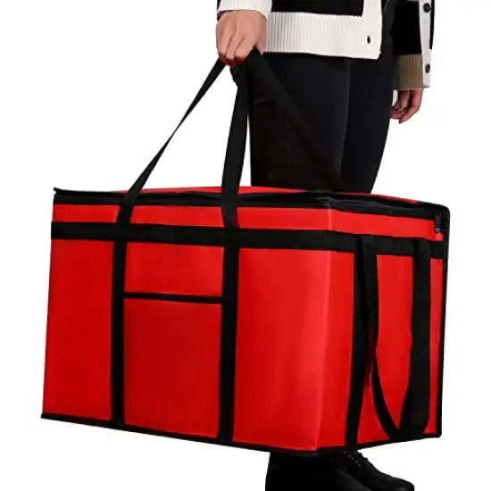 Extra large XXXL Insulated Food Delivery Bag Cooler Bags Keep Food Warm Catering Therma for doordash Catering Cooler Bags Keep Food Warm Catering Therma Catering Shopper hot XXXL warming RED Pizza {6}