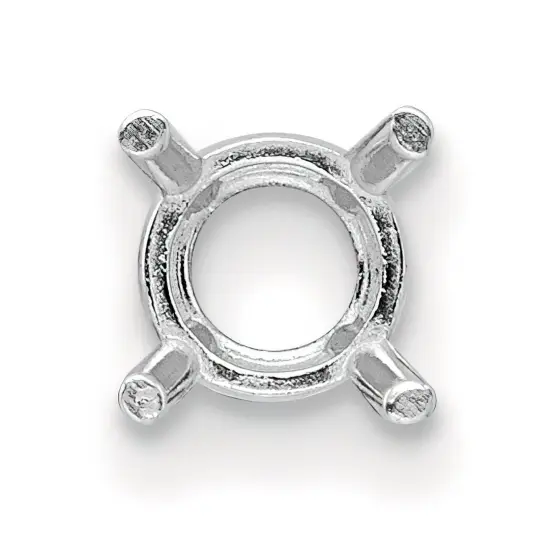 14K White Gold 4 Prong Round Basket Setting (3.25 To 8.00Mm) {2}