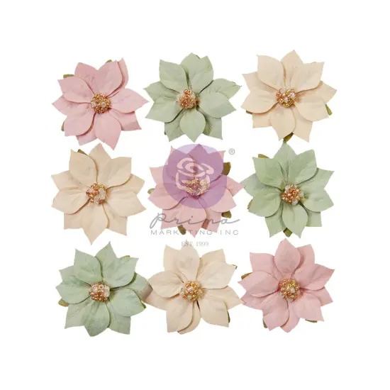 Christmas Market Collection Flowers - Santa Sweet - 9 pcs / mulberry paper Scrapbook Supplies Material For Craft Notebooksdecoupage Album Journals Planners Art Journaling Bullet {1}