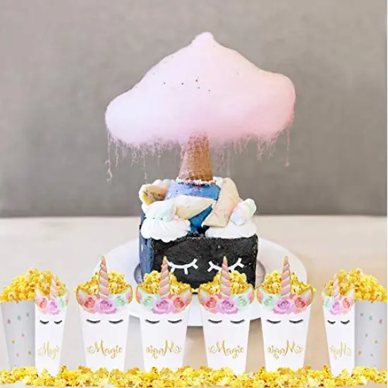 24Pcs Unicorn Birthday Party Supplies Unicorn Popcorn Box Snack Treat Box Candy Cookie Container For Baby Shower, Bridal Shower, Unicorn Theme Party Favors Decoration {5}
