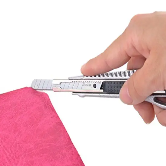 eZthings Professional Utility Knife Plus 10 Super Sharp Blades Set for Cutting Cardboard, Plastic, Leather, Carpet, Rope (Metal Handle) {2}