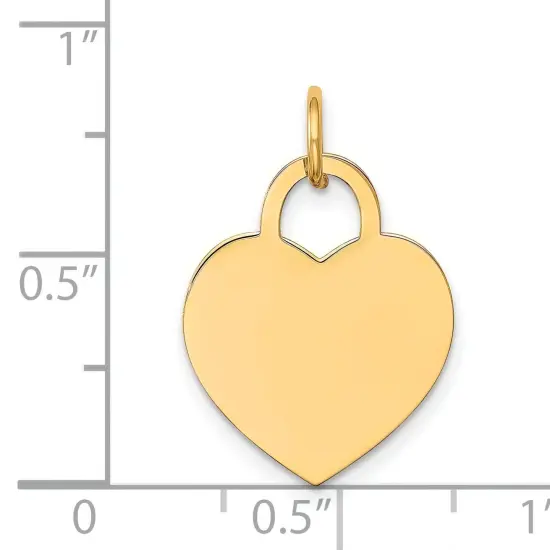 14K Gold Heart Charm 0.68 grams Jewerly 22mm x 15mm {2}