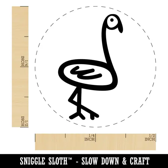 Flamingo Doodle Self-Inking Rubber Stamp for Stamping Crafting Planners Purple {1}