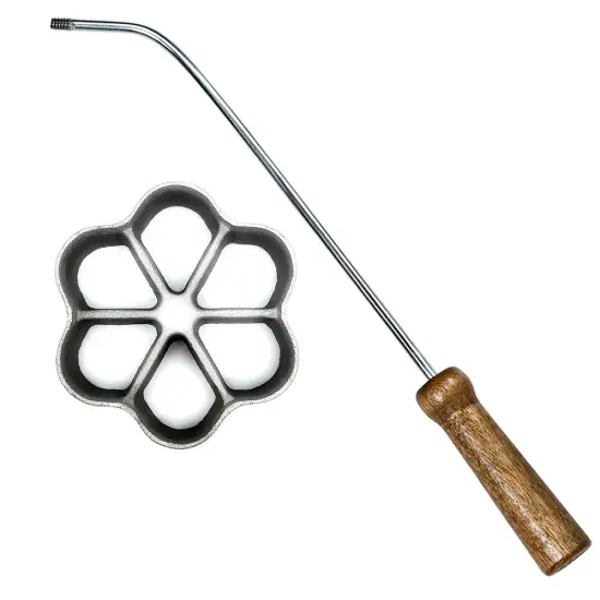 Rosette Bunuelos Mold with Handle, Triple Size 3 x 1 Inches {1}