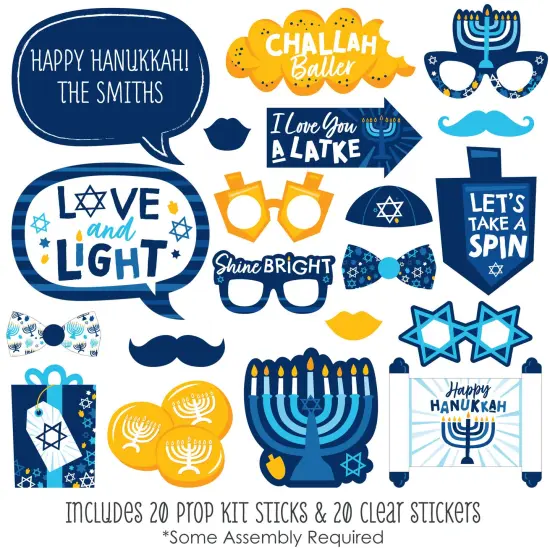 Big Dot of Happiness Hanukkah Menorah - Chanukah Holiday Party Photo Booth Props Kit - 20 Count {3}