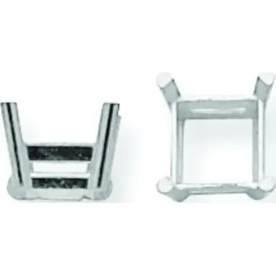 14K White Gold 4 Prong Princess Setting 6.5mm {1}
