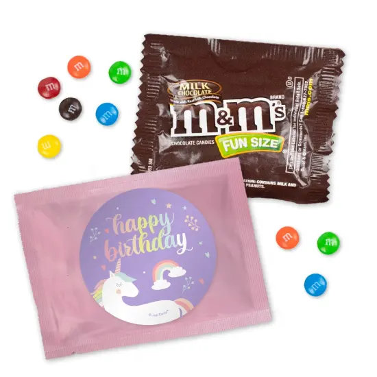 Unicorn Birthday Candy M&M's Party Favor Packs (12ct or 24ct) - Milk Chocolate {1}