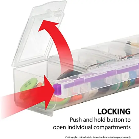 CRAFT MATES Bead Organizer and Plastic Storage Containers for Crafts, Buttons, Pins and More, 56 Locking Compartments, Clear Lids {5}