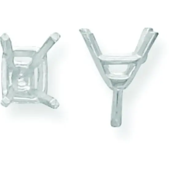 14K WG 4 Prong Emerald Cut Peg Center Head 3x5mm {1}