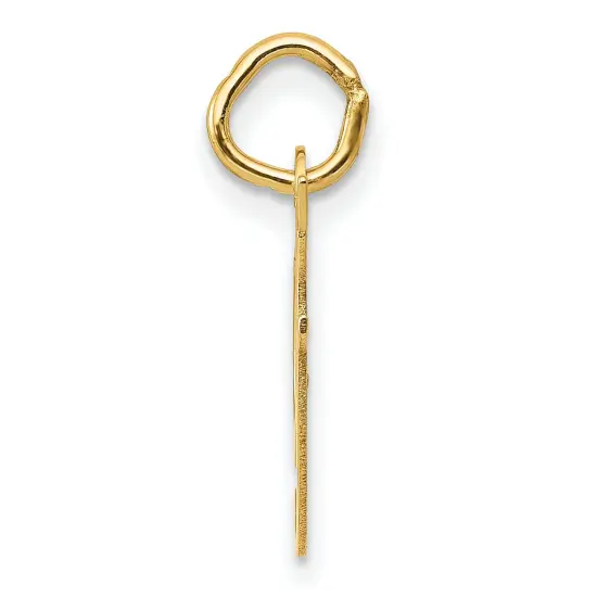 14K Yellow Gold Small Fancy Script Initial F Charm Jewerly 16mm x 13mm {3}