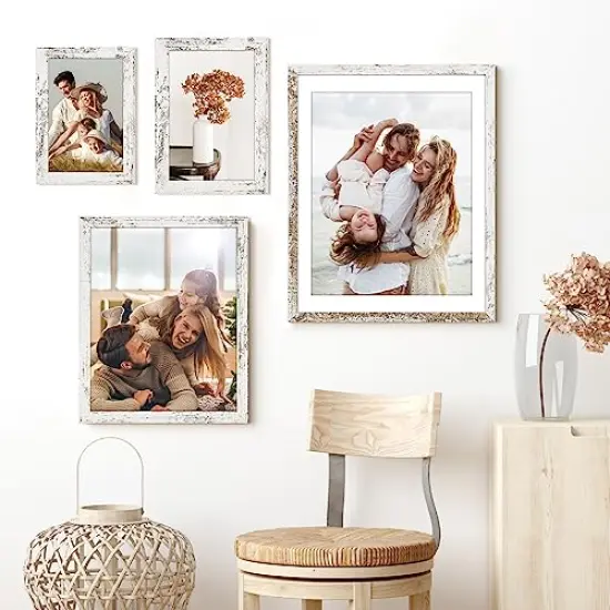 4 x 6 Picture Frames,Rustic Distressed White Photo Frame Collage for Wall Decor Mounting or Table Display,Ideal Gift to Family and Friends {3}