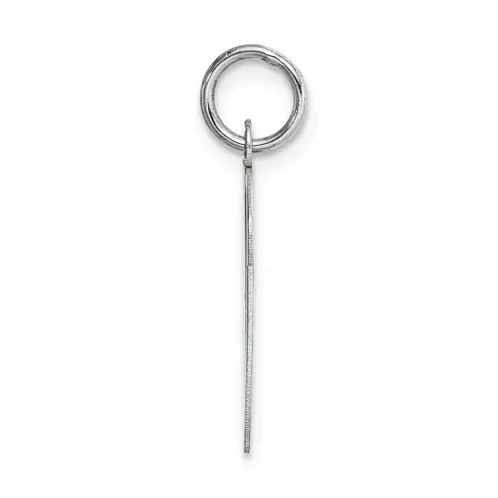 14K White Gold Large Script Initial Letter V Charm Jewerly 22mm x 12mm {3}