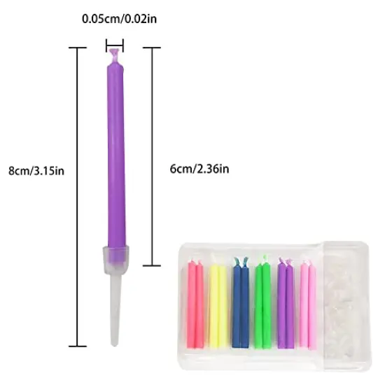 Birthday Cake Candles Happy Birthday Candles Colorful Candles Holders Included (12pcs) {6}