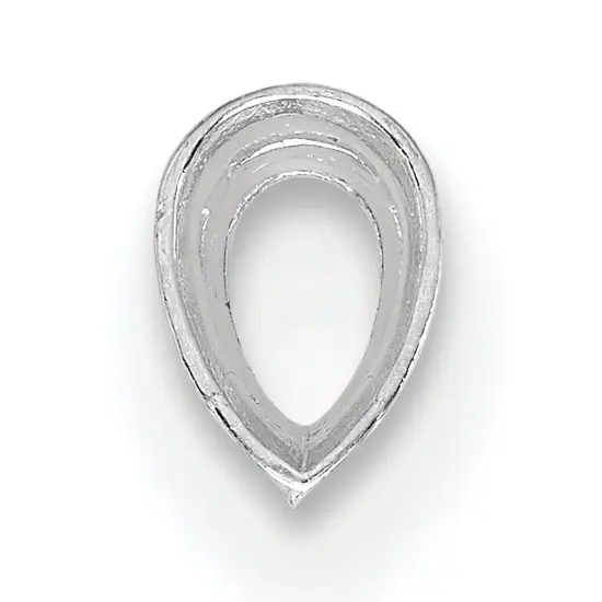 14K White Gold Pear Airline Bezel Setting 10x6.75mm {2}