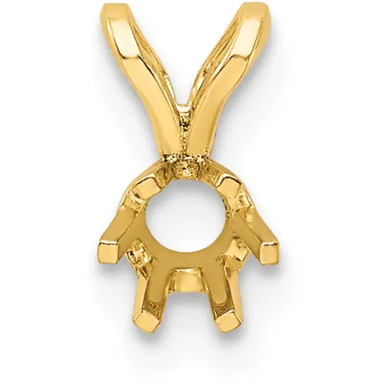 14K Gold 0.12ct 6 Prong Round Pendant Setting {1}