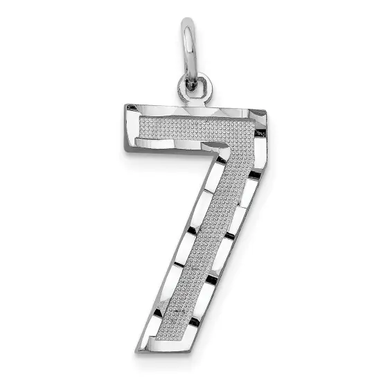 14K White Gold Large Number 7 Charm Pendant FindingKing Jewerly 25mm x 11mm {1}
