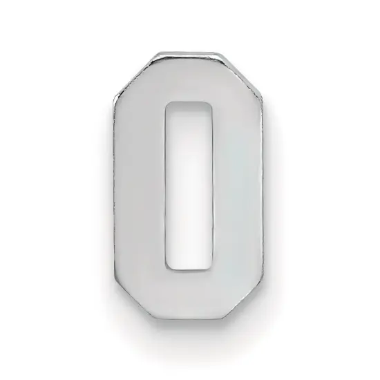 14K White Gold Number 0 8mm {1}