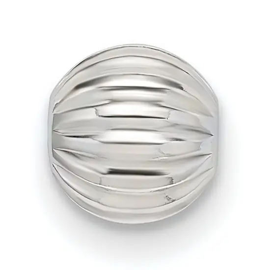 Sterling Silver 6.0mm Corrugated Round Beads 2.0mm Hole - Pack of 6 {1}