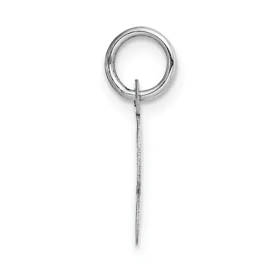 14K White Gold Small Script Initial Letter S Charm Jewerly 17mm x 8mm {5}