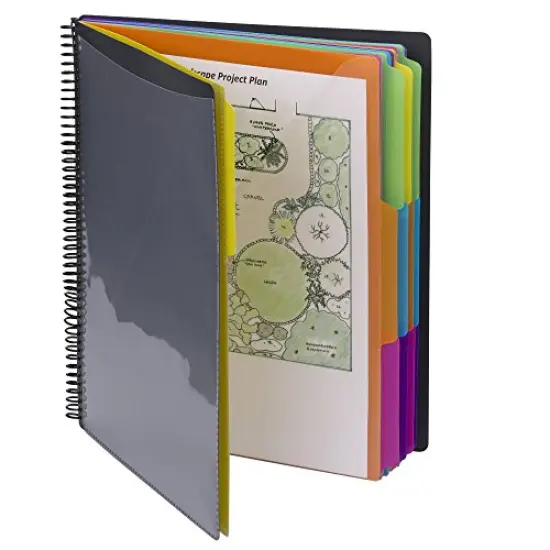 24 Pocket Poly Project Organizer, 1/3-Cut Tab, Letter Size, Gray with Bright Colors (89206) {5}