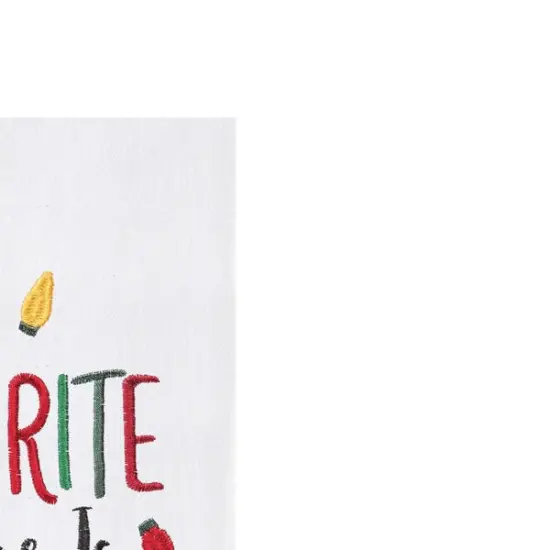Holiday Themed "My Favorite Color is Christmas Lights" Sentiment Featuring Bulb Lights Flour Sack Kitchen Towel 27L x 18W in. {4}
