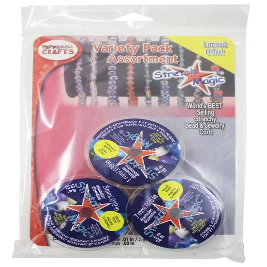 Stretch Magic Bead & Jewelry Cords Value Pack 3/Pkg-Clear, .5mmx10m, .7mmx5m, And 1mmx5m {1}