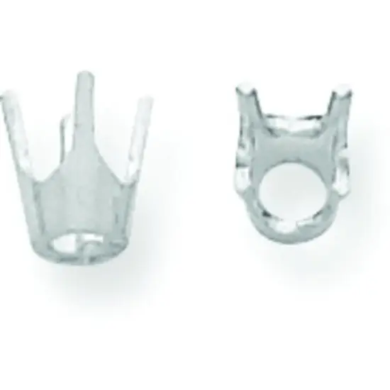 14K White Gold 4 Prong Round Open Back Setting 3.3mm {1}
