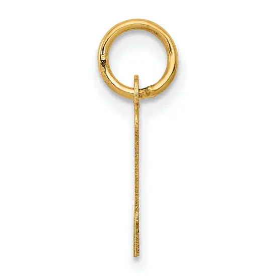 14K Yellow Gold Small Script Initial Letter N Charm Jewerly 17mm x 8mm {3}