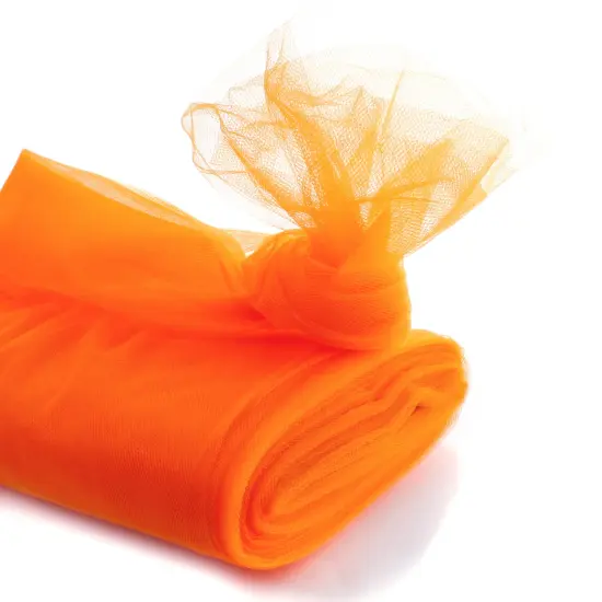 54" Tulle Fabric Bolt Orange Peel {1}