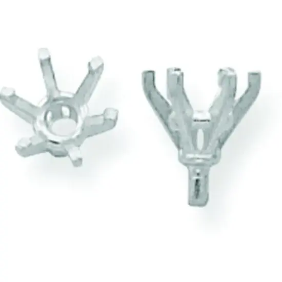 14K White Gold 6 Prong Round Peg Center Head 7.4mm {1}