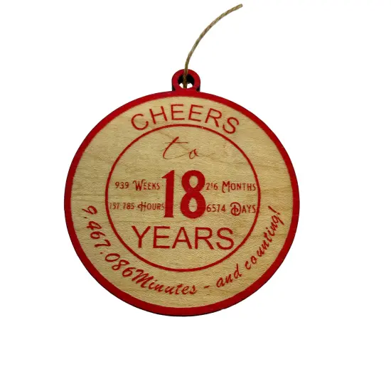 Ornament CUSTOM - Cheers to 18 Years BLACK {3}
