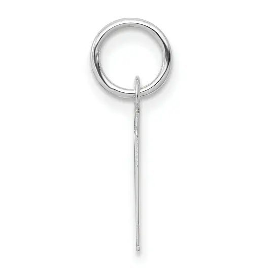 14K White Gold Small Slanted Block Initial N Charm Jewerly 15mm x 5mm {3}