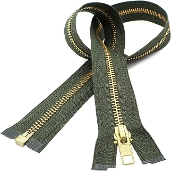 YKK 20" Medium Weight Jacket Zipper YKK #5 Brass ~ Separating ~ 567 Olive Green (1 Zipper/Pack) {1}