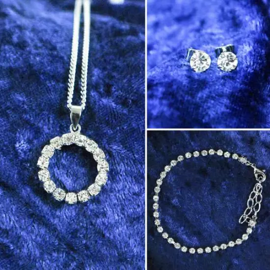 Rhinestone Ring Fashion Jewelry Set of 3 - JW7004S {1}