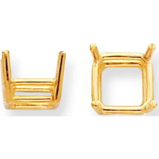 14K Gold 4 Prong Princess Setting 5mm {1}