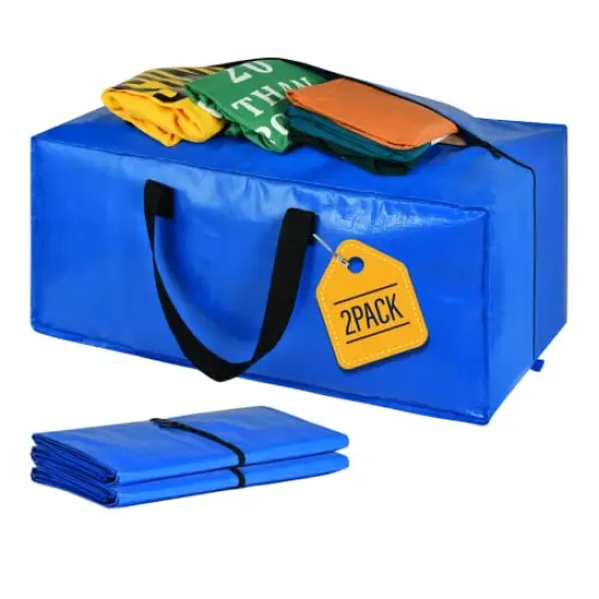 Storage Totes, Extra Large Storage Bags for Moving Supplies, College Dorm Essentials, Bedroom Closet, Packing Bags with Backpack Handles Zipper Compatible with IKEA Frakta Cart(2 Pack) {2}