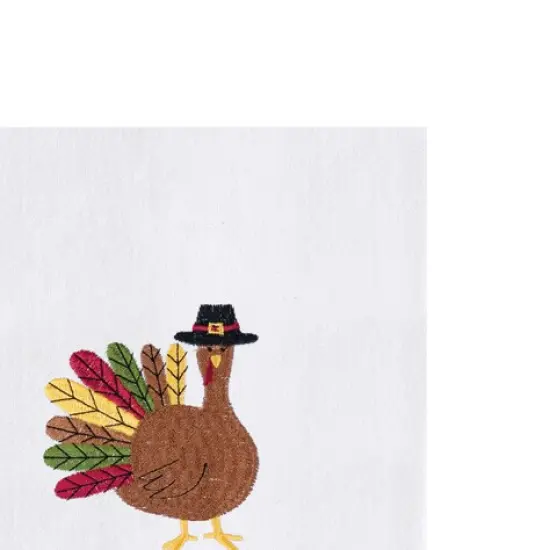 "Happy Thanksgiving" Turkey Cotton Flour Sack Kitchen Dishtowel {3}
