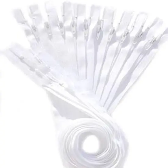 100 YKK White #3 Coil Zippers (7" Inches) For Crafts & Apparel-Made in USA {1}