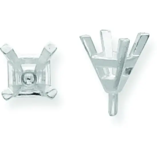 14K White Gold 4 Prong Princess Peg Center Head 3.5mm {1}