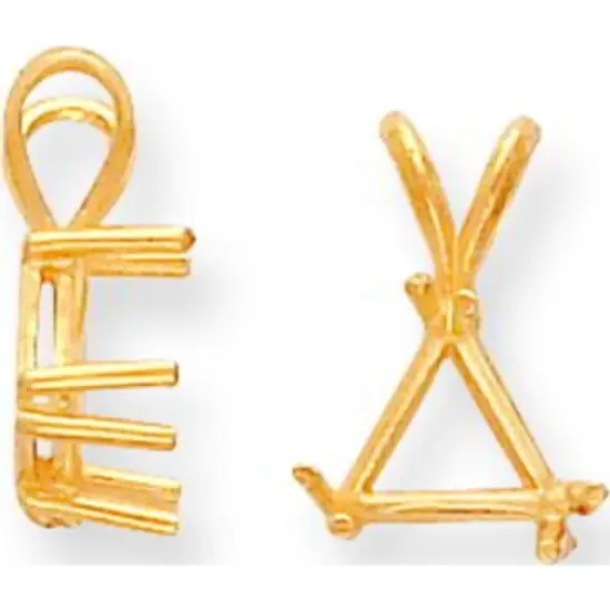14K Gold Triangle Pendant Setting 6mm {1}