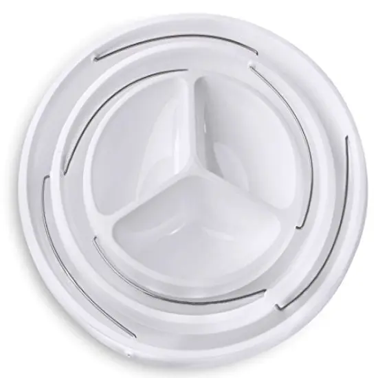 Collapsible Bowl, 3 Tier, The Decorative Plastic Bowls Twist Down & Fold Inside, Minimal Storage Space, Perfect for Serving Snacks, Salad and Fruit, The Top Bowl is Divided into Three Sections {5}