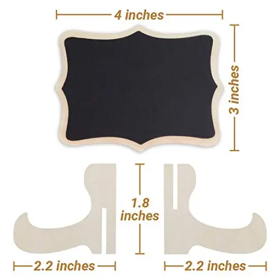 Mini Chalkboard Signs, 20 Pack Framed Small Chalkboard Labels with Easel Stand, Wooden Blackboard for Table Numbers, Food Signs, Wedding Signs, Message Board, Place Cards and Event Decorations {4}