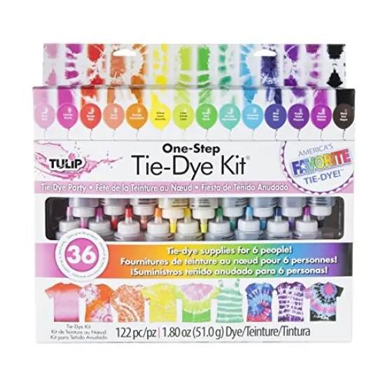 Tie-Dye Kit Party Supplies, 18 Bottles Tie Dye, Rainbow, 1 Count (Pack of 1) {1}