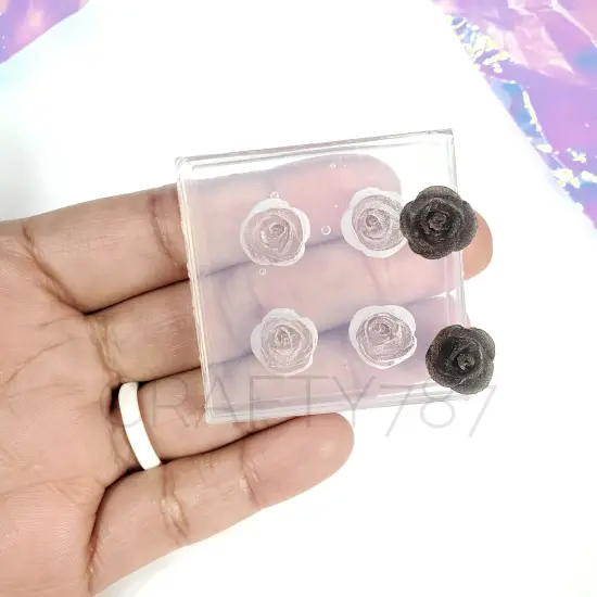 Druzy Rose Flower 10mm 2D Silicone Mold(B3) {1}