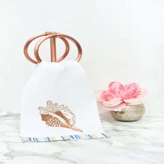 Taupe Shells Woven Kitchen Towel {3}