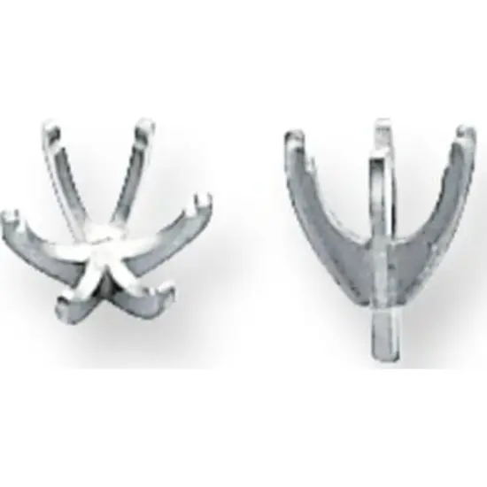 14K White Gold 6 Prong Round Peg Setting 4.5mm {1}
