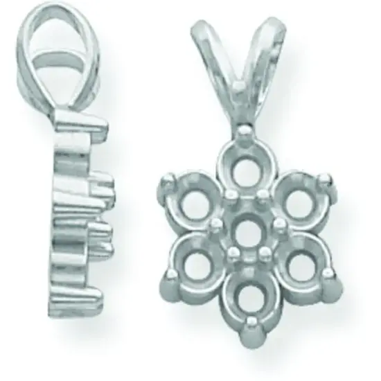 14K White Gold 0.25cttw Round 7 Stone Pendant Setting {1}