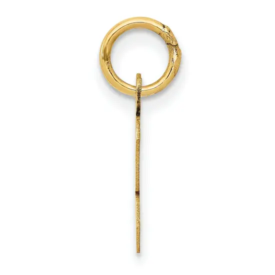 14K Yellow Gold Small Script Initial Letter K Charm Jewerly 17mm x 8mm {3}